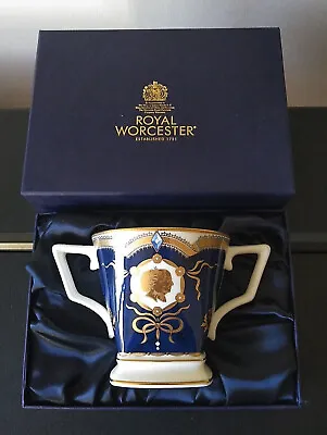 Buy Royal Worcester Queen/Prince Philip Diamond Wedding Bone China Loving Cup Boxed • 17.50£