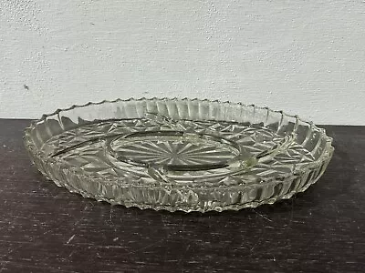 Buy Vintage Cut Glass Oval 5 Section Snack Bowl • 1.84£