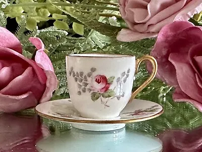 Buy Coalport Miniature Cup And Saucer Roses (Older Style) Hand-Painted • 65£
