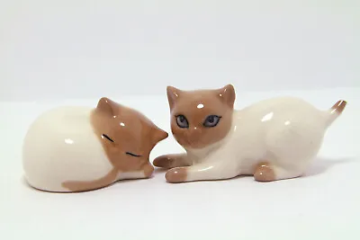 Buy SZEILER Ceramic CAT Figurines / Ornaments X 2 1970's Vintage Brown & White Used • 6.50£
