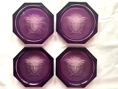 Buy Rosenthal Versace Glass Crystal Coasters New Colour Amethyst Drinks Wine Boxed • 129£