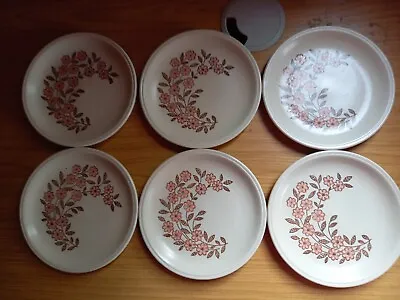 Buy 6 X Vintage Biltons Ironstone Tableware Retro Pink Flower Side Plates - 17cm • 25£