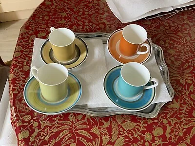 Buy Used, Wedgewood Designed By Susie Cooper, Set Of 4 Coffee Cups& Saucers Exct Con • 45£