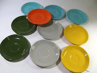 Buy Set Of 10 Antique Homer Laughlin Fiesta 6  Saucers — 1950s Colors • 48.01£