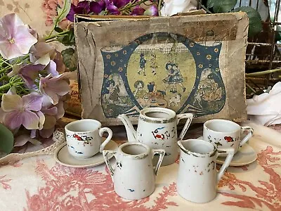 Buy Vintage Boxed Children's China Tea Set Dolls Picnic Play Set Childs Toy In Box • 24.99£