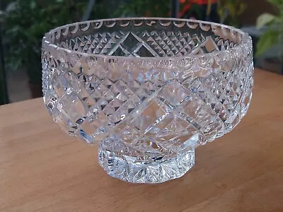 Buy Mid Centry Modern Cut Glass Crystal Footed Centerpiece Bowl 1.2kg 6 Inch • 24.99£