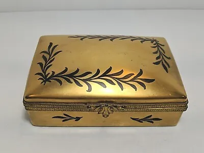 Buy Vintage Limoges Gold Hand Painted Porcelain Trinket Dresser Box • 284.17£