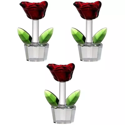 Buy  Crystal Rose Flowers Ornament Wedding Tabletop Centerpieces Decor • 22.85£