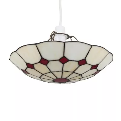 Buy Retro Stained Glass Ceiling Light Shade Tiffany Style Easy Fit Pendant Lampshade • 17.59£