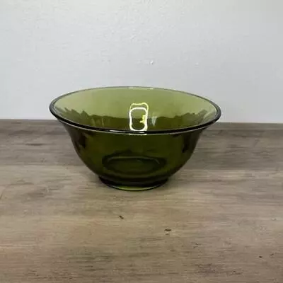 Buy Vintage Mid Century Modern Avocado Green Glass Bowl  • 11.38£