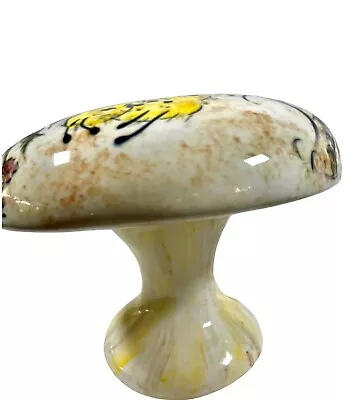 Buy Vtg. 70's 6” Toadstool Ceramic  Drip Glaze Art Pottery Mushroom W/ Bumblebees • 20.30£