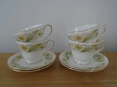 Buy Set Of 4 Duchess Greensleeves Bone China Cups And Saucers • 5.50£