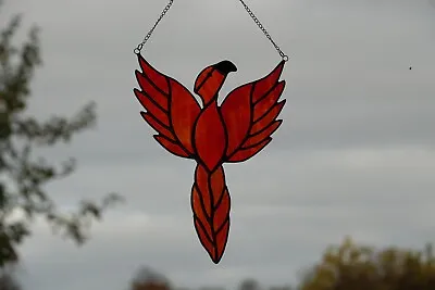 Buy Stained Glass Suncatcher/Window Large Flying Phoenix Mythical Bird Gift/Home • 40£