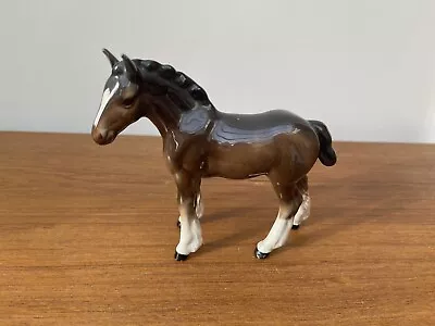 Buy Vintage Beswick Shire Foal Dark Brown Gloss - Made In England • 15£