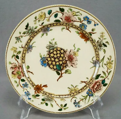 Buy Doulton Burslem Oxford Floral Transferware 8 1/8 Inch Plate Circa 1882 - 1891 • 23.98£