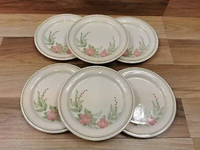 Buy 6 X Vintage English Ironstone Tableware (EIT) Pink Floral Pattern 7  Side Plates • 12.99£