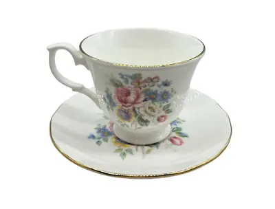 Buy Vintage Royal Court Floral Tea Cup And Saucer Fine Bone China Made In England • 14.22£