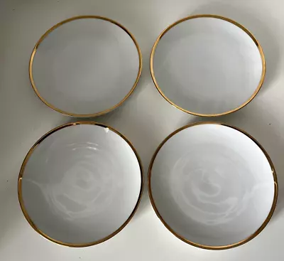 Buy Thomas Germany Side Plates Medaillon Porcelain Thick Gold Band Rim Set Of 4 • 18.99£