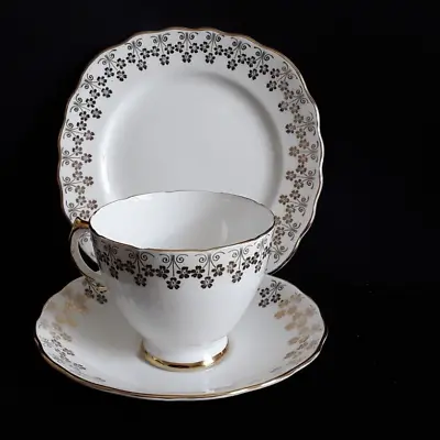 Buy Vintage Colclough  Trio White  & Gold Cup Saucer Plate Made In England B4 • 4.99£