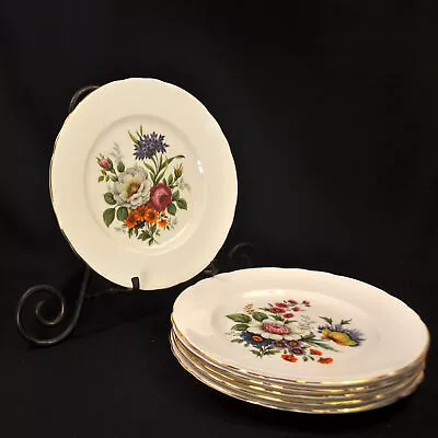Buy Royal Tuscan Set Of 6 Salad Plates Scalloped Multi Color Floral W/Gold 1970-1990 • 77.66£