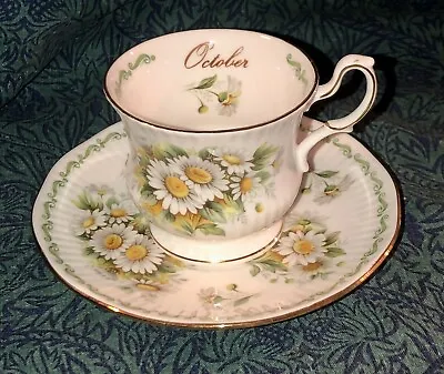 Buy Queens Rosina China Co, Small Cup & Saucer Daisies “October” Gold Trim, VGC • 12£