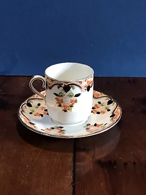 Buy Vintage Osborne China Coffee Can And Saucer Gilded And Floral • 7.99£