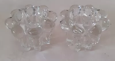 Buy Pair Of Reims (French) Glass Candle/Tea Light Holders 7.5cm X 5.5cm • 4.99£