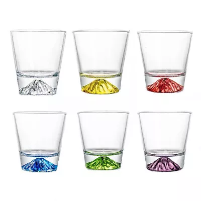 Buy 2 Coloured Mount Base Glasses Glassware Tumbler Juice Whiskey Wine Glass UK • 9.99£