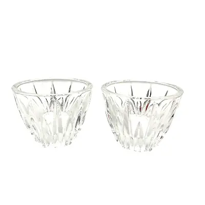 Buy Set Of 2 Wedgwood Cut Glass Candle Holders - Heavy Glass Ornate Votives • 9.44£