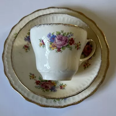Buy Vintage Retro Swinnertons Luxur Vellum Tea Cup Saucer Trip Floral Gold Rim China • 8.99£