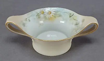 Buy T&V Limoges Hand Painted White Daisies & Gold Handled Bowl Circa 1892-1907 • 47.25£