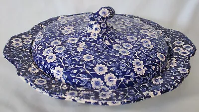 Buy Crownford China Staffordshire Calico Blue Covered Round Serving Bowl 9  • 94.22£