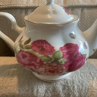 Buy GRACIE CHINA TEAPOT Small FLORAL CHINA  Pink FLORALS Cottage English LOVELY • 23.16£