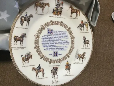 Buy Aynsley The Horse Plate 1976 With Poem By Ronald Duncan Fine Bone China • 4.25£
