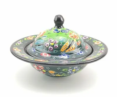 Buy Handmade Ceramic Sugar Bowl With Lid - Hand Painted Turkish Pottery • 17.99£