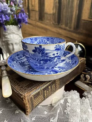 Buy Antique English Spode Two Temples Brosley Willow Type Patt C.1790s Blue & White • 48.50£
