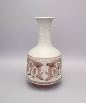 Buy Cinque Ports Pottery Vase Speckle Glaze With Handpainted Design • 15.99£