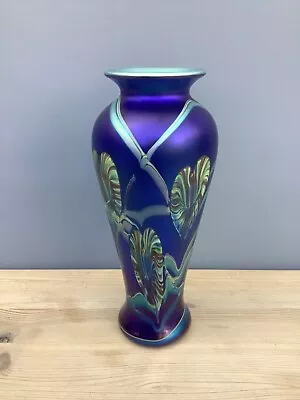 Buy Okra Glass Blue Ayrum Vase • 130£
