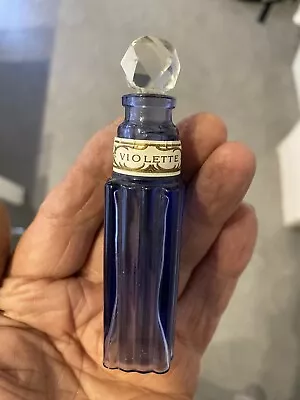 Buy Blue Glass Art Deco Perfume Bottle French See Discription • 10£