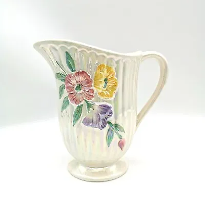 Buy Vintage Floral Lustreware Jug By Maling. Mid Century. Bedside Table Water Jug. • 13.99£