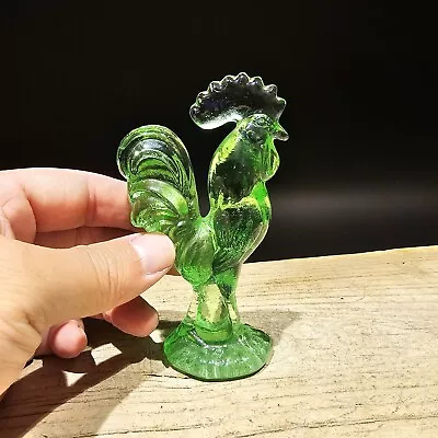 Buy Antique Vintage Style Green Depression Glass Rooster Chicken • 25.62£