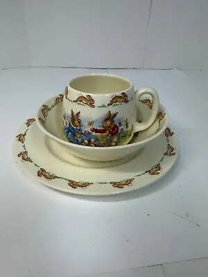 Buy ROYAL DOULTON Bone China BUNNYKINS 3 Pieces Tea Set Cup Saucer & Plate • 47.23£