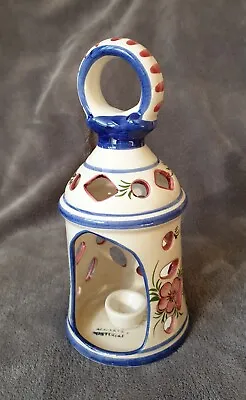 Buy Vintage Studio Pottery Portugal Candle Holder Lantern With Handle Handpainted  • 10.50£