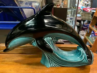 Buy Lovely Poole Pottery Blue Glaze Large Dolphin Ceramic Figurine SU1116 • 35£