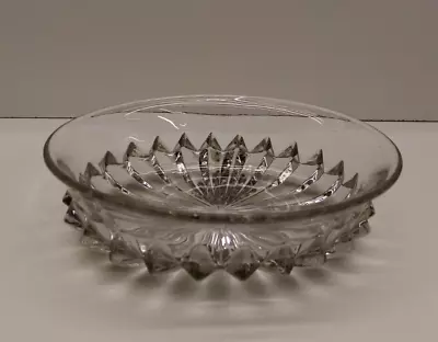 Buy Vintage Solid Clear Pressed Glass Oval Serving Bowl • 7.95£