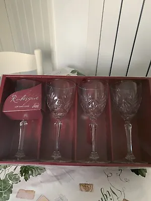Buy Boxed Set Of 4 Cristal D’arques Rubesque Lead Crystal Large Wine Glasses New • 11.99£
