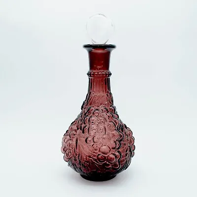 Buy Imperial Glass Amethyst Genie Bottle Decanter With Grapes 12” Wrong Stopper • 23.68£