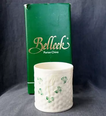 Buy Boxed Belleek Parian China Irish Porcelain Shamrock Bowl Vase Planter Jar Holder • 14.99£