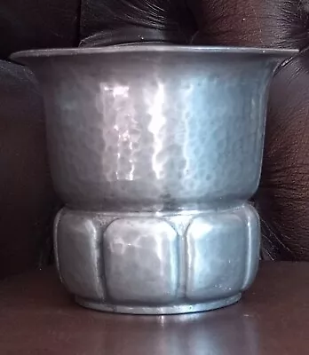 Buy Arts & Crafts Hammered Planished Hand Beaten Pewter Cup Beaker Drinking Vessel • 15£