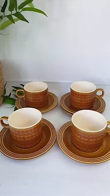 Buy Hornsea Pottery Saffron Tea Cups And Saucers X4 VGC • 24£